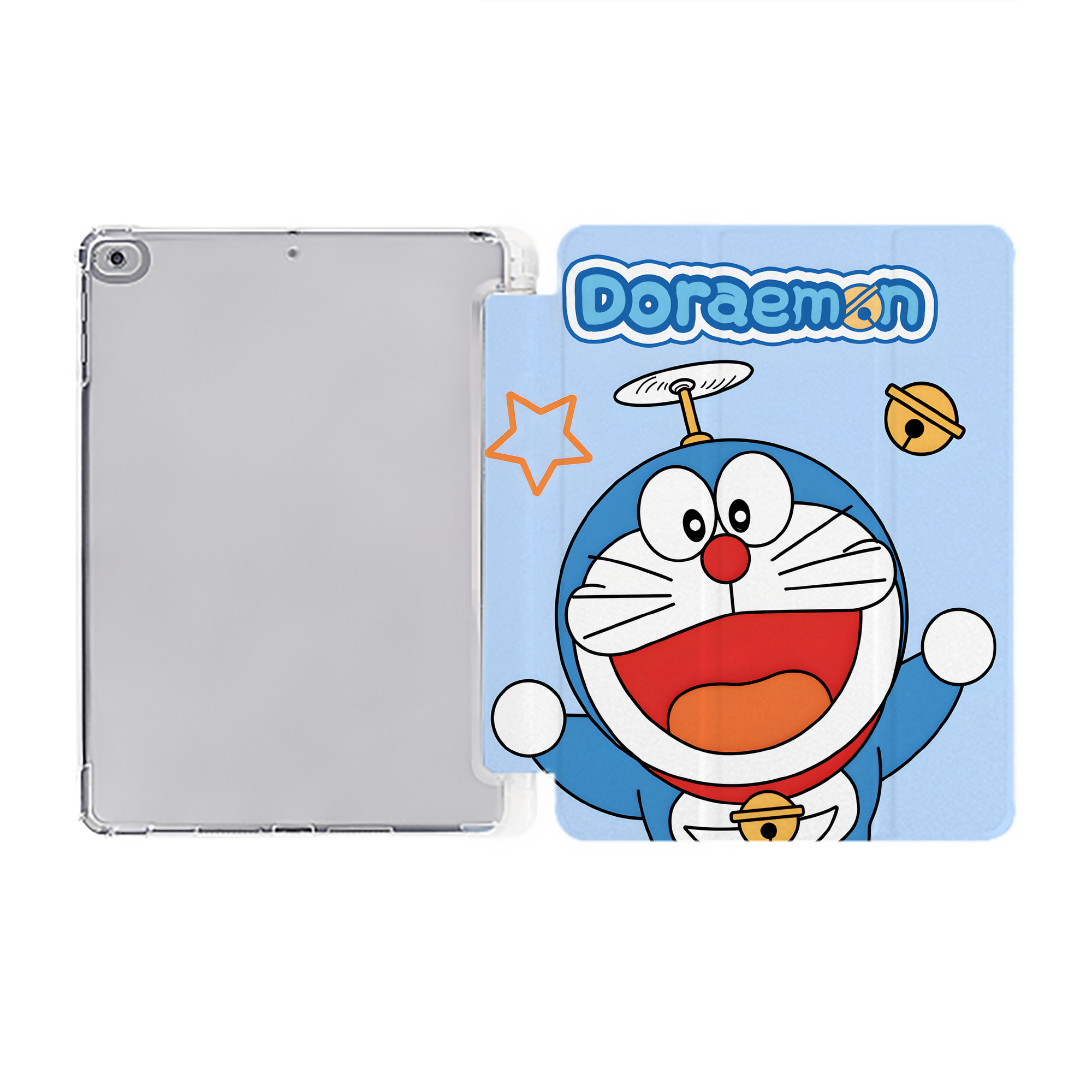 （画像用） ドラえもん Doraemon IPad ケース ペン収納付き 三つ折りスタンド PUレザー×シリコン 対応機種9.5/10.5/10.9インチ